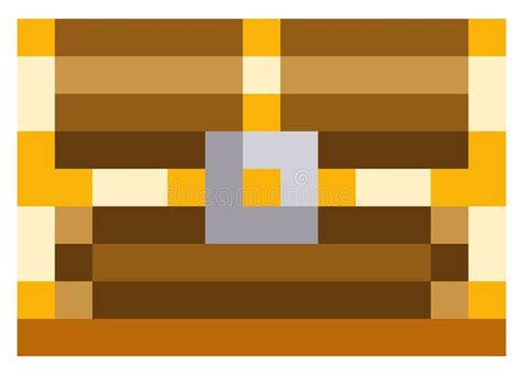 Wooden Closed Chest for Pixel-game Design. Pixel Art Icon. Pirate Chest ...