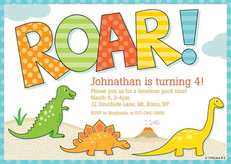 Awesome FREE Template Free Printable Dinosaur Birthday Invitations Birthday Party Invitations ...