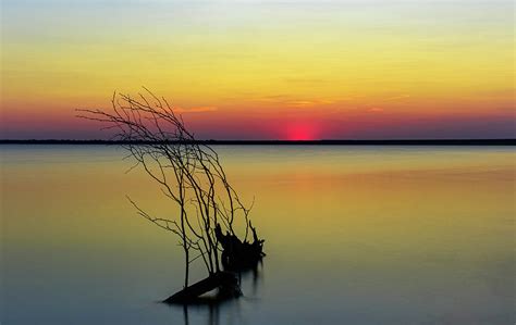 Vibrant Sunset at Cedar Hill State Park in Dallas, TX Photograph by ...