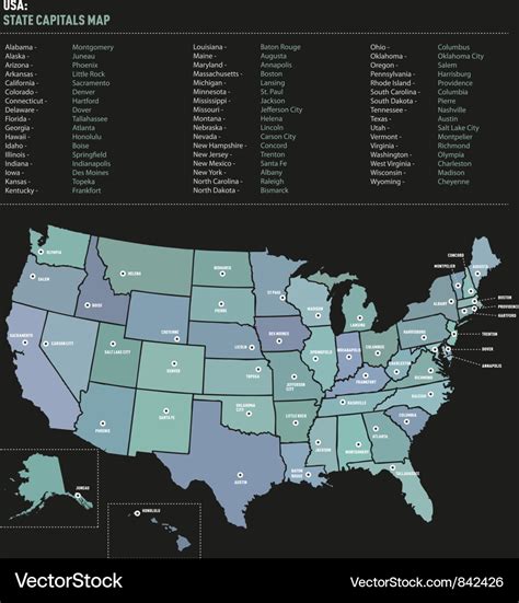 Usa Map With State Names And Capitals