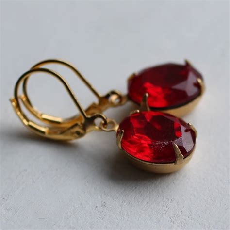 ruby red vintage earrings by silk purse, sow's ear | notonthehighstreet.com