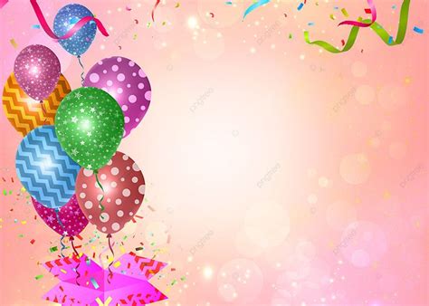 Happy Birthday Red Background Design With Colorful Balloon, Happy Birthday, Balloon, Light ...