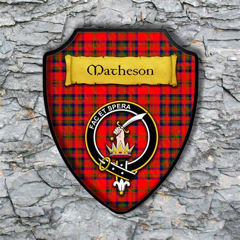 Matheson Shield Plaque with Scottish Clan Coat of Arms Badge on Clan ...