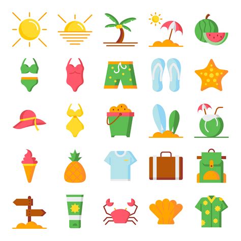 Summer icons pack 533914 Vector Art at Vecteezy