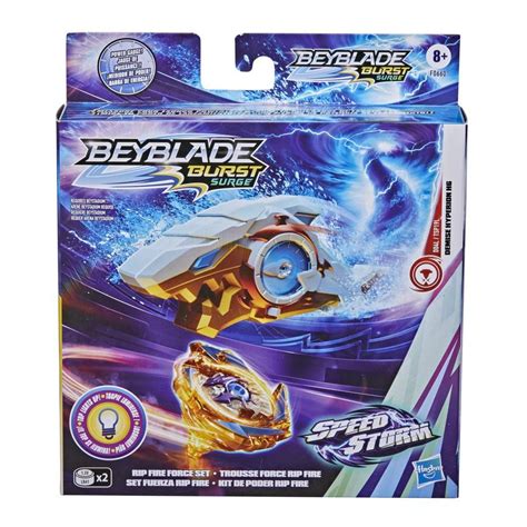 Beyblade Burst Surge Speedstorm Rip Fire Force Set – Light-Up Battling Top and Right/Left-Spin ...