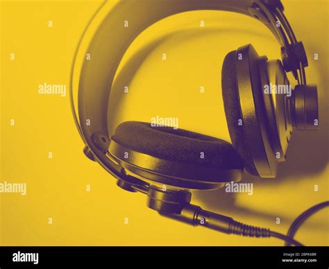 Black and white shot of professional headphones Stock Photo - Alamy