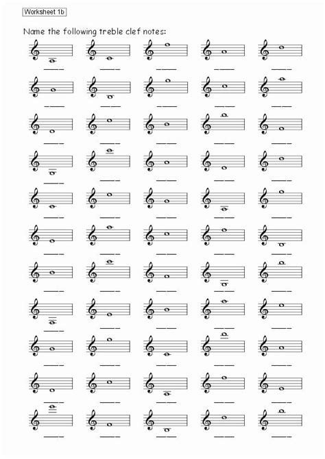 Note Naming Worksheets Treble Clef