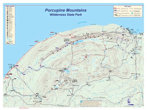 Porcupine Mountains Wilderness State Park Trail Map - Michigan Trail Maps