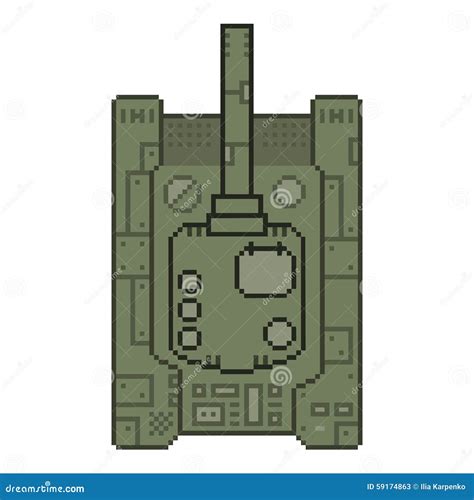 Pixel Military Tank Top Stock Vector - Image: 59174863