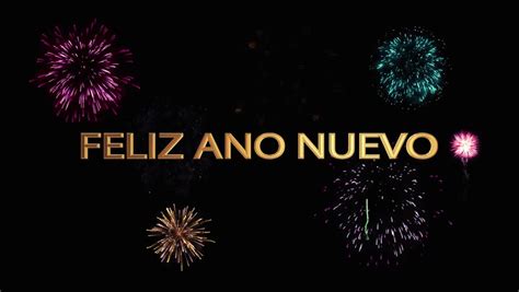 Happy New Year Text Animation In Spanish "Feliz Ano Nuevo" With ...