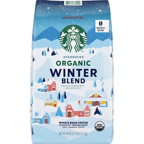 Starbucks Organic Winter Blend Whole Coffee Beans, 40 oz. - Whole And ...