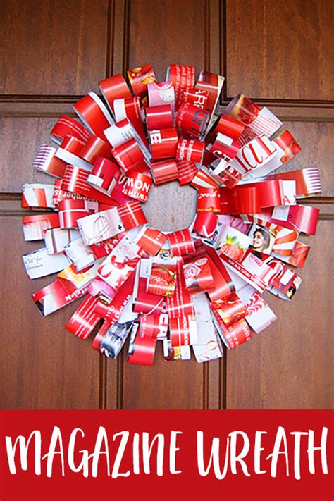 Homemade Paper Christmas Wreath from Recycled Magazines