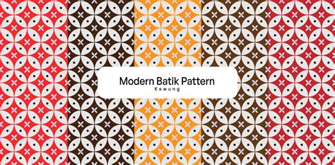 Modern Batik Pattern Called Kawung From Indonesia Country Vector ...