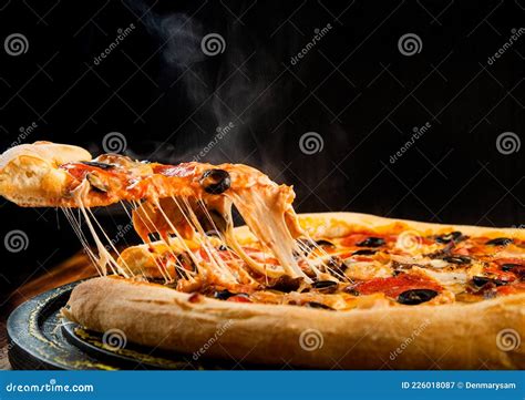 Pizza Cheese Stretch Hot Pizza Stock Image - Image of stretch, pizza ...