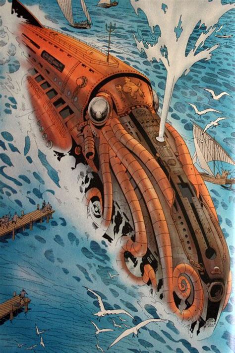 14 Super Submarines That Took Science Fiction Under The Sea | Science fiction art, Steampunk art ...