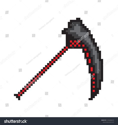 Pixel Art Scythe: vector de stock (libre de regalías) 1256000473 ...