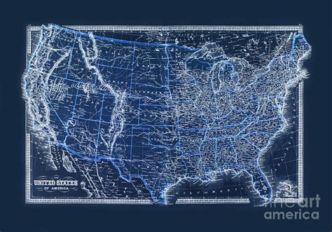 Vintage US map from 1880 Photograph by Delphimages Photo Creations