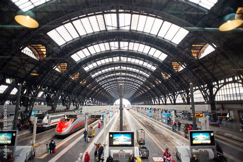 Milan. Italy - May 20, 2019: Milan Central Station Interior View. Modern High Speed Train at ...