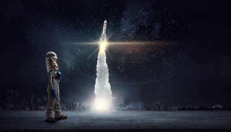 Download Child Sci Fi Rocket 4k Ultra HD Wallpaper