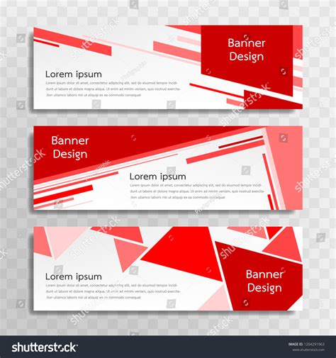 Set Red Banner Templates Designed Web Stock Vector (Royalty Free ...