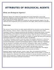 What are Biological Agents REAL.docx - ATTRIBUTES OF BIOLOGICAL AGENTS What are Biological ...