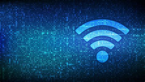 icono de red wi-fi. señal wi fi hecha con código binario. acceso wlan, símbolo de señal de punto ...