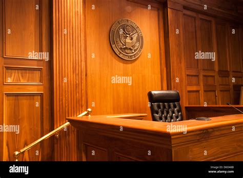 Photograph of judge's chair in Federal Courtroom, United States ...