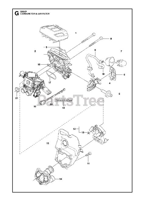 Husqvarna 550 XP G - Husqvarna Chainsaw CARBURETOR AIR FILTER Parts ...