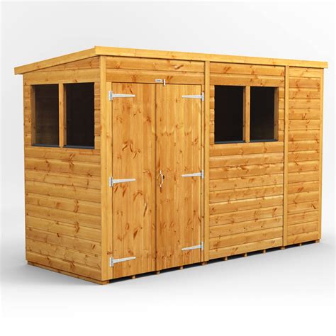 ShedsWarehouse.com | PS Sheds | 10ft x 4ft Premium Tongue and Groove Pent Shed - Double Doors ...