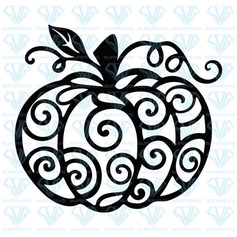 Swirly Pumpkin Svg Files For Silhouette Files For Cricut Svg Dxf Eps ...