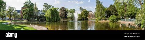 Spa garden Wiesbaden Panorama Germany Stock Photo - Alamy