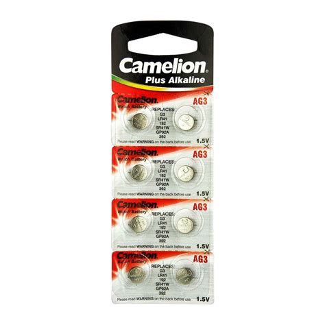 Camelion Premium Alkaline Ag3 / Lr41 Batteries 8 Pack - TheBatterySupplier.Com