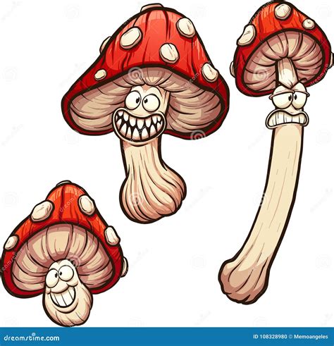 Red cartoon mushrooms stock vector. Illustration of vector - 108328980