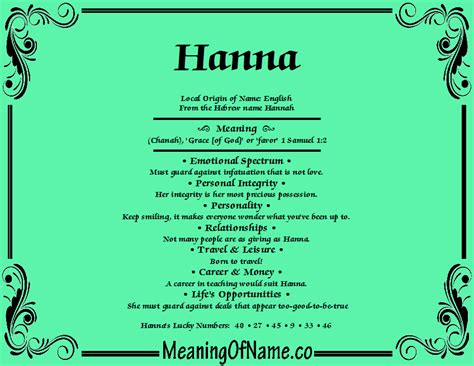 Hanna - Meaning of Name