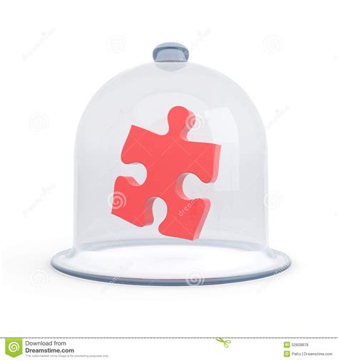 The puzzle under the dome stock illustration. Illustration of business - 52608878