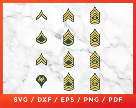 US Army Enlisted Insignia Military SVG Army Enlisted Ranks - Etsy