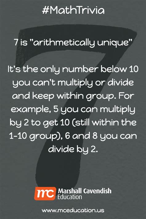 7 is "arithmetically unique" #MathTrivia #MathFacts #MathPractice #Math #Teachers #Principals # ...