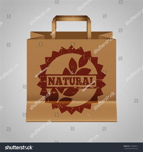 Textured Blank Paper Bag Natural Logo Stock Vector (Royalty Free ...