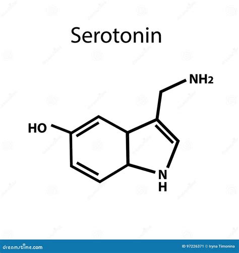 Serotonin Hormone Structural Chemical Formula Cartoon Vector ...