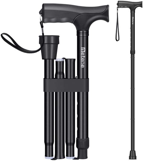 Metene Unisex Folding Walking Cane, Retractable Adjustable Collapsible