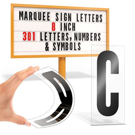 Buy Houseables Marquee Letters, Sign Letters, Plastic Board Letter, 8” Character on 9” x 4 ...