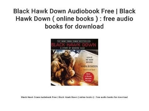 Black Hawk Down Audiobook Free | Black Hawk Down ( online books ) : f…