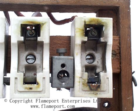 MEM wooden cased fuse box with ceramic rewireable fuses