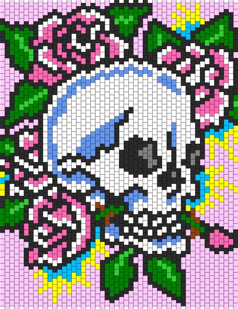 Ed Hardy Skull And Roses Bead Pattern | Peyote Bead Patterns | Misc ...