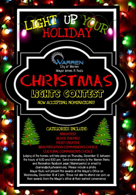 The City of Warren is hosting a Christmas Lights Contest for its residents