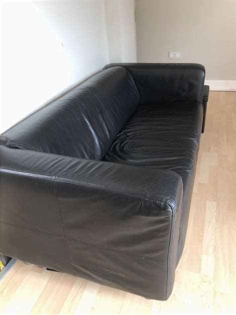 Ikea Black Faux Leather sofa Bed | Faux leather sofa, Leather sofa bed, Leather sofa