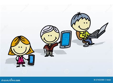 Digital Kids Vector Illustration | CartoonDealer.com #27432580