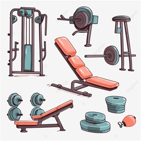 Gym Equipment Vector, Sticker Clipart Collection Of Gym Equipment By ...