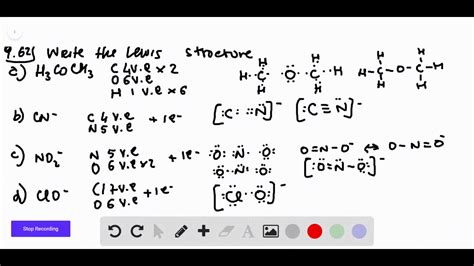 SOLVED:Write the Lewis structure for each molecule or ion. a.H3COCH3 b ...