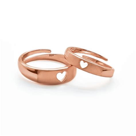 Rose Gold Better Half Couple Rings - Buy Now From Silberry